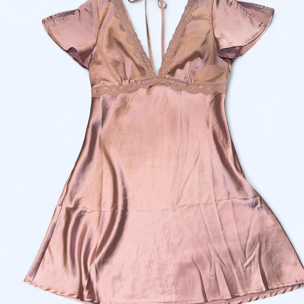 Pink Y2K Satin Babydoll Dress